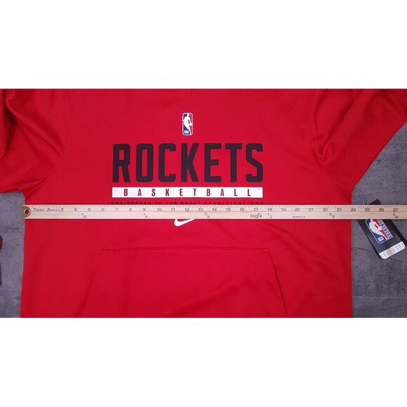 NIKE NBA Houston Rockets Dri-Fit Warm up Hoodie Mens Size LARGE Red PE - Picture 6 of 7